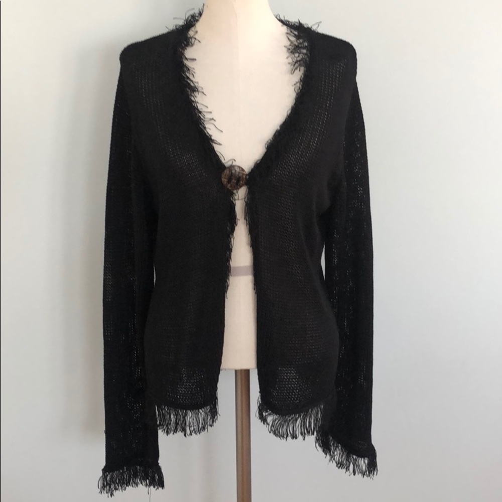 Chico’s long sleeved black cardigan